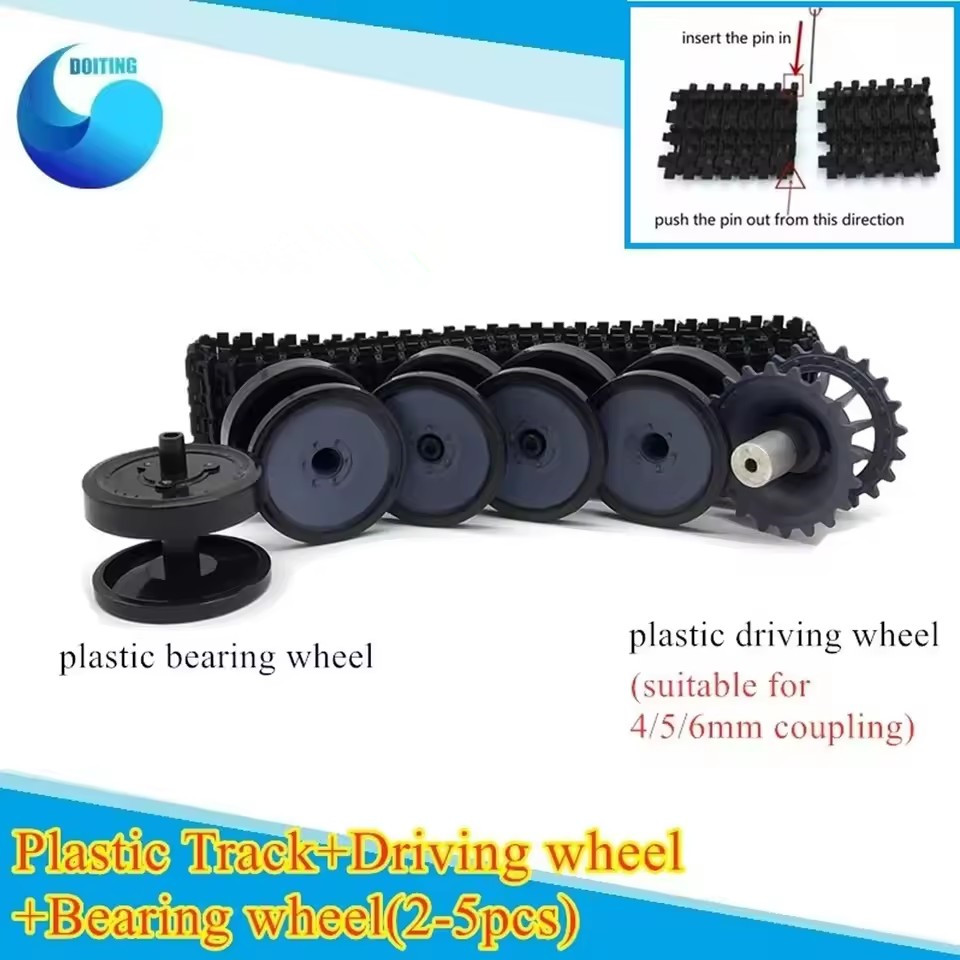 Tracked Robot Chassis - Bánh Xe Nhựa + Nhựa Đường
