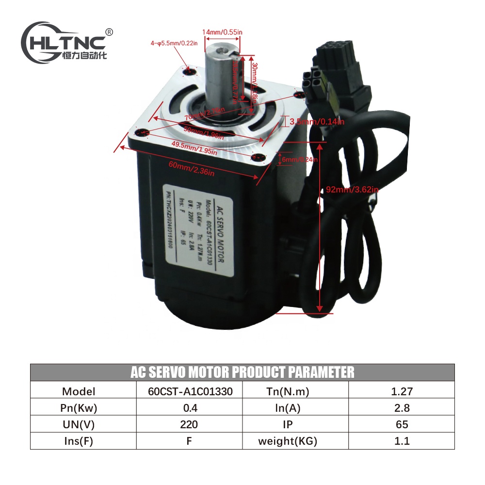 60mm 400W 220V 2.8A 1.27NM AC  - đánh giá và giá Servo Kit
